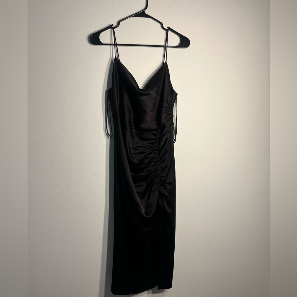 Alice + Olivia black midi cocktail dress